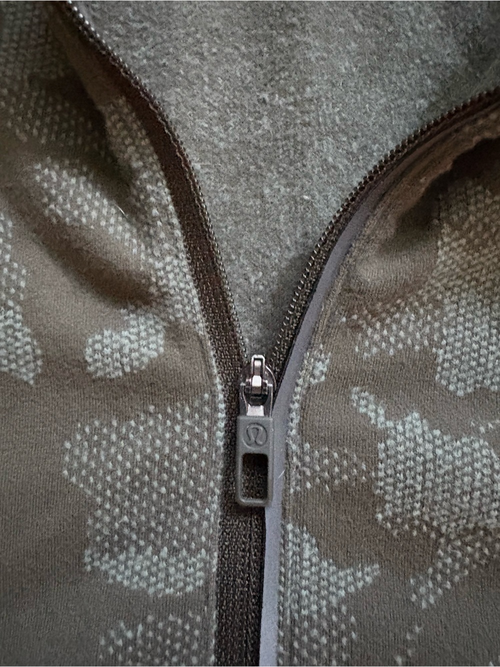 Lululemon Green Camo Surge 1/2 Zip Fleece Lined Pullover Sweater Size M - Picture 7 of 11